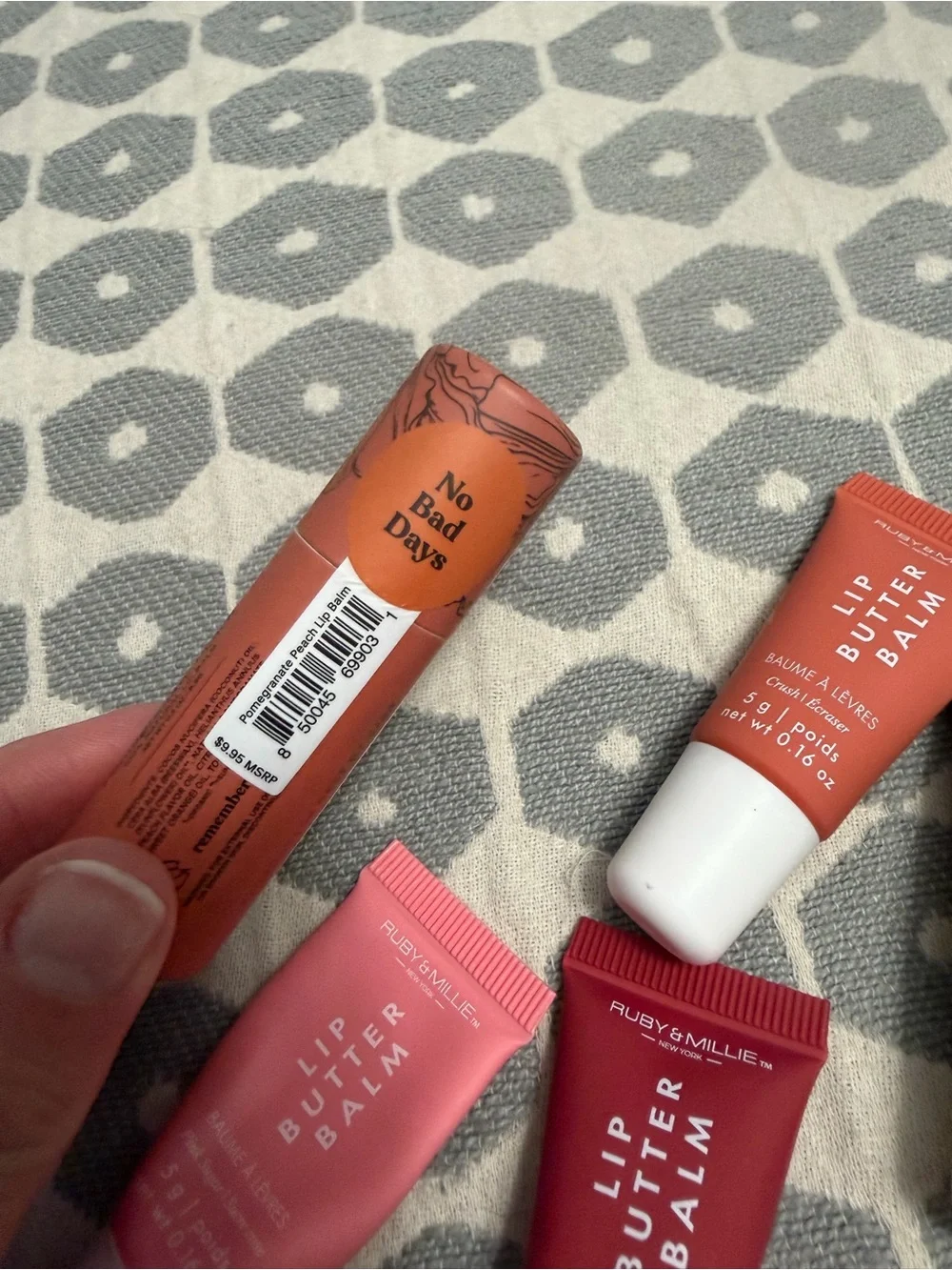 Lip Butter Balm Set — Pink, Red, Peach & Green